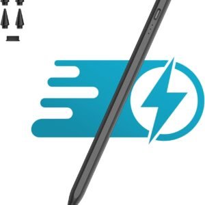 Lápiz Capacitivo para iPad Pencil de 2ª generación de 5 a 10 Minutos de Carga rápida, lápiz Capacitivo Compatible con iPad 2018-2023, Escritura de Dibujo, antipalma (Negro)