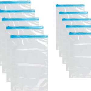 QH7 10 Piezas Bolsas Vacio Ropa Viaje, Bolsas Vacio Ropa Enrollables,Bolsas Compresion Viaje Reutilizable Ahorro Espacio,Necesidad de Bomba(5PCS（50 x 35 cm ） 5PCS（60 x 40 cm ）)