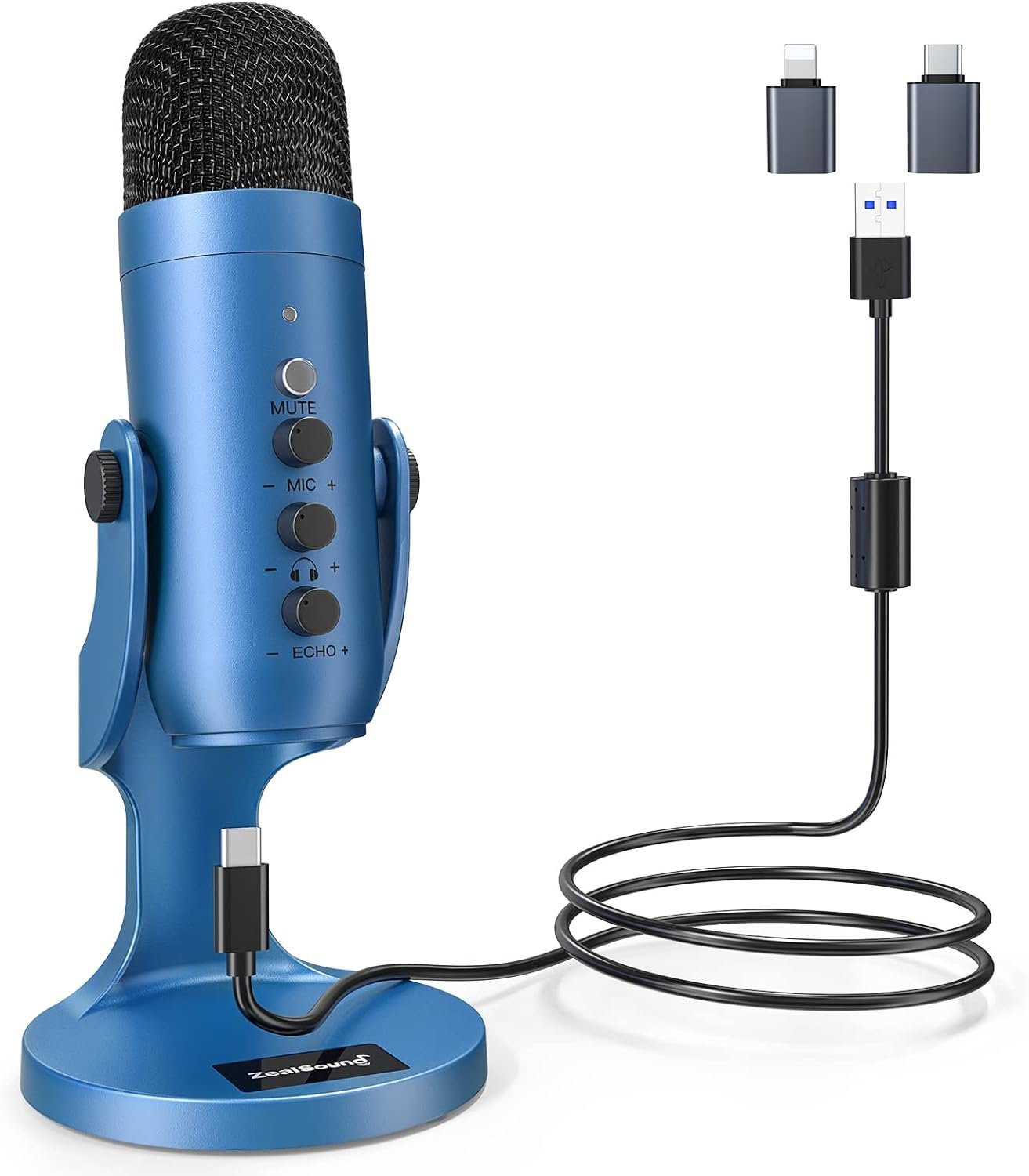 Micrófono USB, Mic Condensador PC, Plug & Play zealsound Micrófono USB Juegos,micrófono Rosa,Silencio para teléfono computadora PC PS5,Mic con Control de Ganancia,Ajuste Volumen &Eco&Monitor para transmisión grabación Vocal ASMR Podcast Video K66