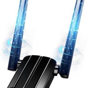 WiFi USB AC1300 Mbps - Adaptador USB 3.0 WiFi Portatil - 2.4GHz/5.8GHz Dual Band Doble Antena WiFi para PC y Laptop Compatible con Windows 11/10/8/7/Vista/XP, Mac OS