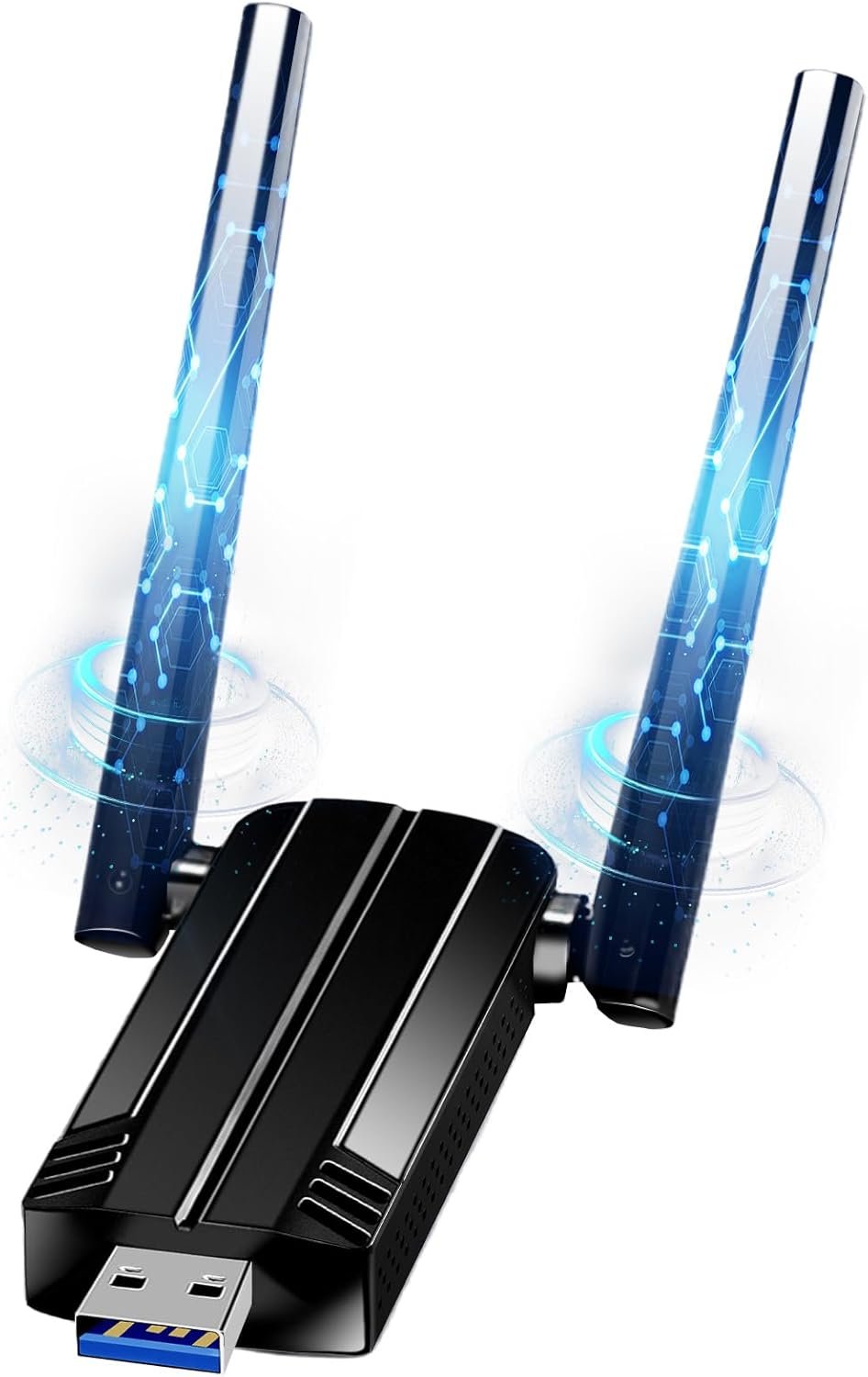 Adaptador USB 3.0 WiFi Portatil para PC y Laptop WiFi USB AC1300 Mbps - Adaptador USB 3.0 WiFi Portatil - 2.4GHz/5.8GHz Dual Band Doble Antena WiFi para PC y Laptop Compatible con Windows 11/10/8/7/Vista/XP, Mac OS