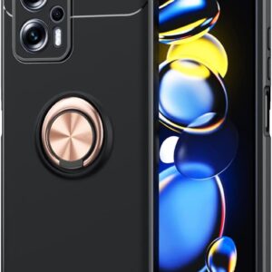 SORAKA Funda para Xiaomi Poco X4 GT 5G con Anillo Funda TPU Suave Funda Xiaomi Poco X4 GT 5G con Placa de Metal para Soporte magnético de teléfono para automóvil