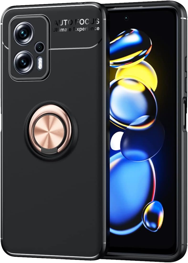Funda Xiaomi Poco X4 GT 5G con Anillo Giratorio SORAKA Funda para Xiaomi Poco X4 GT 5G con Anillo Funda TPU Suave Funda Xiaomi Poco X4 GT 5G con Placa de Metal para Soporte magnético de teléfono para automóvil