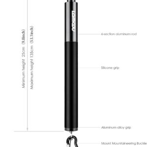 Lammcou X3 Invisible Palos Selfie, 6 Pole Action Camera Aluminio Selfie Stick, Extensible a 135cm, Handheld Monopod Telescopic para Insta-360 Go3 Go2 X3 X2 Hero 12 11 10 9 Selfie Stick