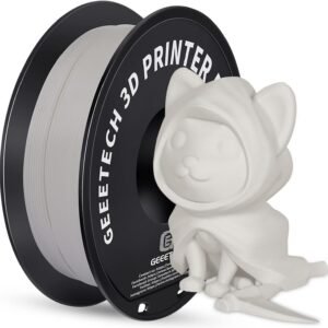 GEEETECH Filamento Pla mate de 1,75 mm para impresora 3D, 1 bobina de 1 kg, color blanco