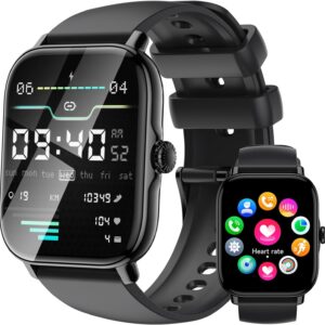 LLKBOHA Reloj Inteligente Hombre con Llamada Bluetooth - 1.85" Smartwatches con Podómetro,Ritmo Cardíaco,Sueño,SpO2 Monitor,111+ Modos Deportivos,Impermeable IP68,Relojes Hombres para iOS Android