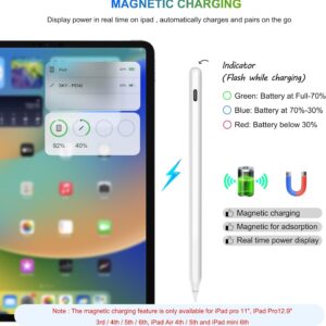 HATOKU Lápiz de 2ª generación para iPad, cargador inalámbrico magnético para iPad con inclinación y rejección de palma, iPad Pencil de 2ª generación