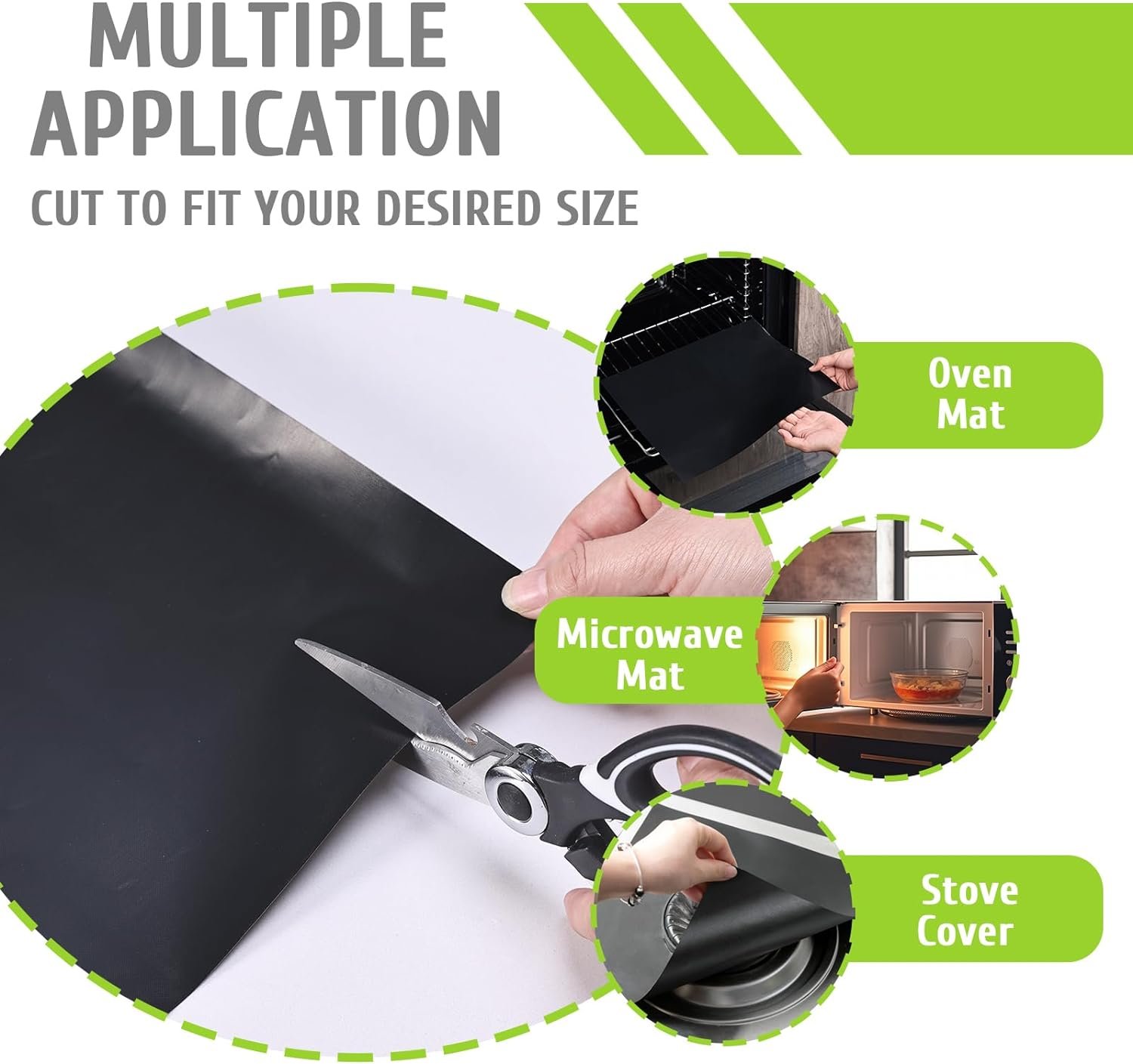 Alfombrilla para horno de 32,5 x 50 cm KitchenRaku Alfombrilla de horno de 32 x 50 cm, alfombrilla para horno con recirculación, revestimiento antiadherente y resistente