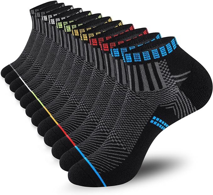 Calcetines Tobilleros Hombre o Mujer 6 Pares Stoeury Calcetines Tobilleros Hombre Mujer, 6 Pares Calcetines Cortos Hombre Transpirables, Calcetines Deporte Antiampollas, Calcetines Running Hombre Algodon, ideales para Casa, Correr, Trabajo