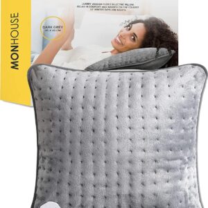 MONHOUSE Almohada Electrica Con Relleno Para Espalda, Hombros, Cuello, Estomago - Almohada Termica Con 6 Niveles