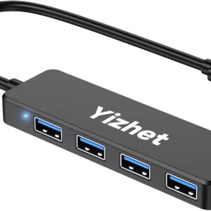 Yizhet Hub USB C 4 Puertos Ladron USB C a USB 3.0 Alta Velocidad 5 Gbps