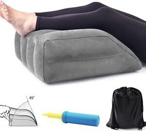 Bibykivn Almohada para Piernas Inflable Almohada Piernas para Dormir, Almohada Rodillas Mejorar la circulación y Reducir la hinchazón Gris