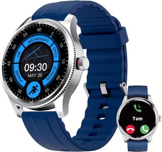 TOOBUR Reloj Inteligente Hombre Mujer con Bisel Metálico, Smartwatch con 100 Deportes, Recibir y Contestar Llamadas, Podómetro y Pulsómetro, IP68 Impermeable Nadar, Compatible con Android iOS