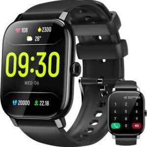 Reloj Inteligente Hombre Mujer - 1,85" Smartwatch Hombre con Llamada Bluetooth,IP68 Impermeable Reloj Deportivo Hombre,Monitor de Ritmo Cardíaca/SpO2/Sueño,DIY Esfera,Podómetro,para Android iOS
