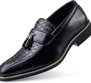 Rodawu Mocasines con Flecos De Hombre Mocasín de Piel Zapatos para Hombre Mocasin