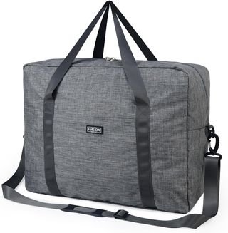Bolsa de Viaje Gris Plegable 45x36x20 con Correa Fmeida Bolsa de Viaje 45x36x20 Bolsa de Mano Equipaje Plegable Cabina Bolso de Viaje Fin de Semana Bolsa de Deporte Gimnasio Mujer Hombre para Easyjet Avíon con Correa (Gris)