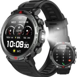 IFMDA Reloj Inteligente Hombre Mujer con Llamadas Bluetooth, 1.45" Smartwatch Impermeable, Reloj Deportivo Podómetro Pulsómetro, Monitor de sueño, Actividad Fitness Watch para Android iPhone