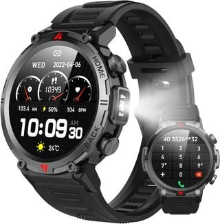 Reloj Inteligente Unisex Llamadas Bluetooth 1.45 IFMDA Reloj Inteligente Hombre Mujer con Llamadas Bluetooth, 1.45" Smartwatch Impermeable, Reloj Deportivo Podómetro Pulsómetro, Monitor de sueño, Actividad Fitness Watch para Android iPhone