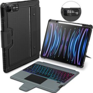 NILLKIN Teclado para iPad Air de 11 Pulgadas (M2,2024),iPad Air 5 2022, iPad Air 4 10.9 2020,iPad Pro 11 Pulgadas(4ª 3ª 2ª 1ª) con Soporte,Panel Multitáctil, Retroiluminación de 7 Colores