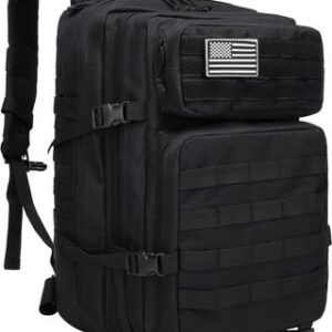 SEYATULLH Mochilas Tácticas Militares para Hombre/Mujer 45L Grandes Army Molle Bolsa Mochila de Senderismo para Acampar (Negro)