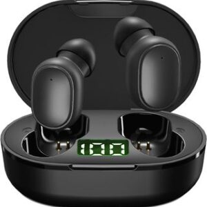 xihama Auriculares Inalambricos Bluetooth 5.3, Sonido Estéreo de Graves Profundos, Control Inteligente con un Toque, 30 Horas de Reproducción, Pantalla LED para Deporte/Trabajo, 2024 (Negro)
