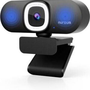 Nuroum V32-AFL 4K Webcam con Autofocus, 8MP Sony CMOS, Luz Ajustable/Doble Micrófono con Cancelación de Ruido/Auto-Framing, 1080P/60fps, 1440P/30fps Plug&Play Cámara para Streaming/Videoconferencia