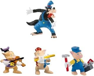Figuras Disney Bullyland - Set de 3 cerditos Figuras Dispney Bullyland - Set de 3 cerditos Que Incluye: Lobo, Cerdito Herramientas, Cerdito Viloin y Cerdito Flauta - Sin PVC Poner en la Tartas de cumpleaños