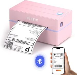 MUNBYN Impresora Etiquetas Adhesivas Bluetooth, Impresora de Etiquetas de Envío 4x6, Impresora Termica para Pequeñas Empresas UPS DHL Amazon, Compatible con iOS, Android, Mac, Windows y Chromebook